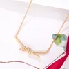 디자이너 Tiffay 및 COS ​​New Knot Cross Necklace v Diamond Light Luxury Simple Collar Chain과 함께 Gold Series