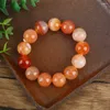 Bracelet en Agate naturelle Pure 2024, perle ronde en Jade, soie rouge, pour hommes et femmes, Couples, avec bijoux cadeaux de haute qualité