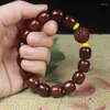 Strand Pterocarpus Santalinus Old Barrel Beads As Right Rain Красный сандаловый браслет Будды