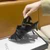 Zapatos de vestir Sandalias de Mujer Punta puntiaguda Tacones altos Verano PU Cuero Moda Bombas Diseñador Mujer Zapatillas 2024 Tendencia