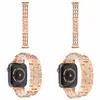 Pulseira feminina com diamante brilhante, pulseira de metal para relógio 6 se 5 4 3 para iwatch 40mm44mm 38mm 42mm fran-cdp série ouro rosa 240311