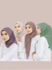 Muslim Square Chiffon Hijab Scarf for Women Big Size Premium Headscarf Solid Color Muslim Fashion Islam Clothing Shawls Ladies 240314