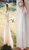 Bohemian Wedding Dresses Sleeves Long Ivory Chiffon And Lace Vneck Floor Length Empire Bridal Gowns Garden Simple Dress For Bride3367985