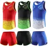 Sets Spring Men's Women Sports Running suit Joggers Loose Sportswear Suits Men's Marathon Racing Vest+Shorts Track and field Clothes