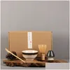 Theekopjes 6-delige set Matcha traditionele geschenkset Bamboe garde Scoop Ceremic Bowl Holder Japanse sets 230727 Drop Delivery Home Garden K Dhsxq