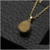 Naszyjniki wiszące nieregularne naturalne kolory kryształowy kamień złoty plisowany wisidanta biżuteria z łańcuchem dla kobiet moda moda akcesso dhrf2