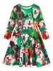 Sukienki dziewczyny Jurebecia Girl Sukienka St. Patricks Day Day Toddler Girl Clover Sukienka z długimi rękawami Mała dziewczynka St. Patricks Day Ubrania 240315