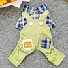 Dog Apparel Dogs Cats Jumpsuit Plaid&Pocket Design Pet Puppy Coat T-Shirt Spring/Summer Clothing