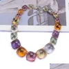 Chokers Za Mticolor Transparent Resin Choker Necklace Women Jewelry Indian Statement Gold Plated Metal Large Collar 230524 Drop Deliv Dh3Ez