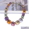 Colliers Za Mticolor Résine transparente Collier ras du cou Femmes Bijoux Déclaration indienne Collier en métal plaqué or 230524 Drop Deliv Dh3Ez