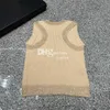 Fashion Tank Top Women Luxury Sweaters Leisure Embroidery Letter Jacquard Embroidery Knit Sleeveless T Shirt Travel