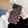 Designer Plaid patchwork phone case Stylish Texture IPhone 11 12 13 14 Pro Max Designer floral lettering covered leather chic brand