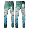 Men's fashion classic retro straight leg jeans Men and women couples slim Jeans Ripped patch beggar pants Sizes 28-40