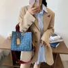 Sac fourre-tout en toile, nouvelle tendance européenne et américaine, sac à bandoulière simple avec lettres imprimées, sac à main de grande capacité