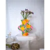 Vases Vase textile moderne dans le jardin orange imprimé contemporain décor à la maison tissu alternatif livraison directe DHVKQ