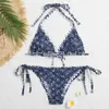 Women's Swimwear Designer Printed Multicolor Bikini Tie up Swimwear Beach Style sisters Fashion Brand Large Bikini 201A