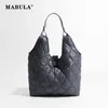 MABULA marque concepteur matelassé simple épaule Hobo sac à main géométrique élégant Featehr vers le bas fourre-tout sac à main grande tendance Puffer 240305