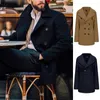 Costumes pour hommes Hommes Long Coton Manteau 2024 Automne Hiver Laine Mélange Pure Couleur Casual Business Mode Slim Coupe-Vent Veste Vêtements