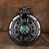 Pocket Watches Compass Fashion Design Vintage Hollow Skeleton Watch Black Starry Round Dial Antique Pendant Clock Gifts Men Women2039