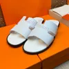 Designer slippers men slides sandal flip flops heritage calfskin leather summer beach flats lazy large fashion home mules casual slide