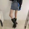 2024 verão grande feminino sexy cintura alta emagrecimento irregular divisão magro ajuste denim curto saia calça casual
