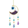 Decorative Figurines Crystal Catcher Hanging Moon-shaped Amethyst Prismatic Suncatcher Creative Dream Sparkling