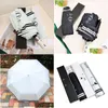 Parasol projektant parasol ochrona przeciwsłoneczna śnieg czarna guma i biały matyczny trzykrotnie pudełko prezentowe upuszczenie dostawy domu domowe gospodarstwo domowe s OTPZB