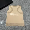 Fashion Tank Top Women Luxury Sweaters Leisure Embroidery Letter Jacquard Embroidery Knit Sleeveless T Shirt Travel