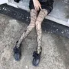 Femmes chaussettes mode collants Sexy collants maille résille Nylon imprimé bas serré femme bonneterie jointe