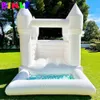 Pastello all'ingrosso Mini Toddler Wedding Bounce House Castello gonfiabile rosa bianco con jumper pool di pozze da gioco morbido per bambini festa 4x4m (13.2x13.2ft) Full PVC