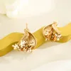 Vintage Flower Bouquet Dangle Earrings For Women Y2K Luxury Gold Plated Zinc Alloy Boho Casual Party Jewelry In 240313