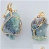 Pendant Necklaces Pretty Nature Stone Pendants Amethyst Rose Quartz White Crystal Lemon Fluorite Charms For Necklace Drop Delivery Jew Dh7Nt