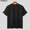 T-shirt da uomo T-shirt da uomo patch work O-collo a maniche corte alla moda da uomo estivo da strada T-shirt casual coreana top S-5XL Q240316