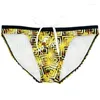 Pantaloncini da uomo H55 2024 Stretto Sexy Giallo Vita bassa Uomo Costumi da bagno Costume da bagno Slip Bikini Costumi da bagno Gay Nuoto Spiaggia