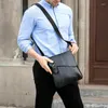 Bolsa masculina de couro mensageiro ombro pequeno casual aleta sacos masculinos para
