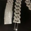 Bijoux Moissanite en argent Sterling 925, collier cubain à 2 rangées de diamants Vvs Moissanite, fermoir Long, chaîne à maillons cubains, Bracelet Hip Hop