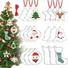 Keychains 10pcs Clear Acrylic Christmas Ornaments Round Bell Tree Pattern Blanks Discs Keychain Ornament For DIY Decoration