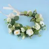 Headpieces Flower Headband Adjustable Hair Wreath Floral Garland Crown Wedding Bridal Accessories Romantic Women Girl Party Decor