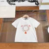 Popüler Erkek T-Shirt Gökkuşağı Desen Baskı Tshirt Boyut 100-160 cm Tasarımcı Çocuk Giysileri Yüksek Kaliteli Kızlar Kısa Kollu Tees 24MAR