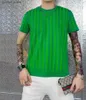 Мужские футболки Новая футболка с короткими рукавами со стразами Мужская полностью подходящая красивая футболка с круглым вырезом и половиной рукавов 2022 Летняя уличная одежда Q240316