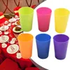 Mugs 6pc Colourful Plastic Cups Reusable Eco-Friendly Drinking Cup Stackable Water Coffee Juice Beverage Picnic Travel Drinkware