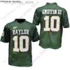 2024 YENİ NCAA Baylor Formaları 10 RG3 ROBER GRIFFIN III KOLEJ FUTBOL JERSEY Yeşil Beyaz Sarı Boyut Genç Yetişkin