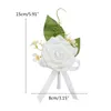 Dekorative Blumen Zarte Rose Boutonniere Corsage künstlich mit Pin für formelle Zusammenkünfte Anlass Brautjungfern