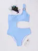 Costume da bagno da donna Donna Monokini con ritaglio monospalla 2024 Costume da bagno sexy push-up con O-Ring Cinghie Costume da bagno femminile brasiliano Biquini