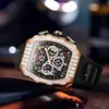 Other Watches New Luxury Mens ONOLA Unique Fashion Diamond Inlaid Design Automatic Mechanical Waterproof Tape Men Y240316