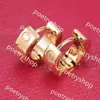 Stud Titanium steel stud earring for woman exquisite simple fashion C diamond ring lady earrings jewelry gift2024