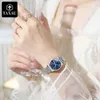 Taxau moda relógio para mulheres pulseira de couro diamante elegante senhoras à prova dwaterproof água luminosa duplo calendário senhora pulso 240305