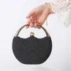 Lady Evening Bags Bright Pink Portable Banket Bag Fashion Arc Dinner Wedding Present Party Nail Bead Bag Evening