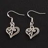 Half Flower Heart Dangle Chandelier Earrings 925 Silver Fish Ear Hook 40Pairs Lot E919 13 2x31 5mm274l