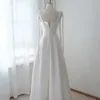 Giysile satin lätt bröllopsklänning med smal båge dekoration enkelt temperament brud bröllop klänning födelsedag fest lång klänning 240314